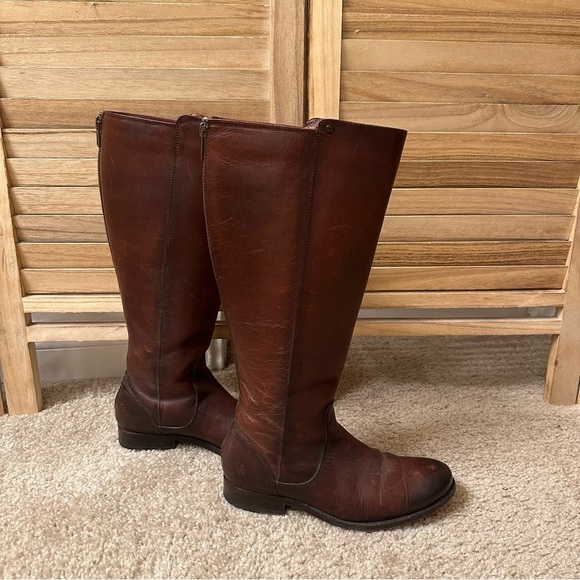 Frye Melissa Stud Back Zip Boots in brown size 6 - Picture 5 of 14